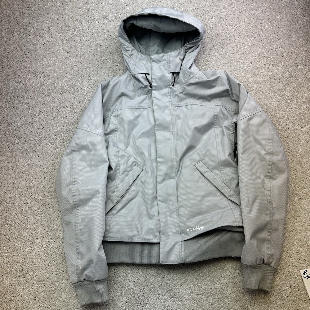 OAKLEY ANORAK FIT Snowboard Ski Winter Hooded Jacket Grey Women's Size Small S